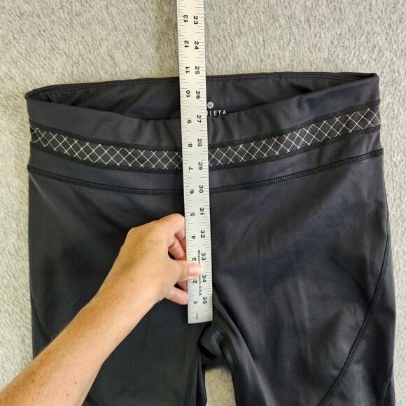 Athleta Leggings Womens Large Black Straight Up Yoga Reflective Zip Pocket - Picture 11 of 14